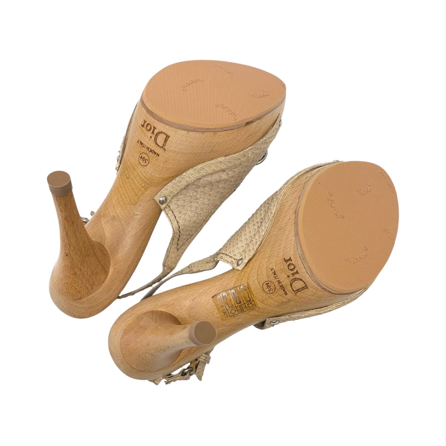 Dior Snakeskin Wooden Platform Heels