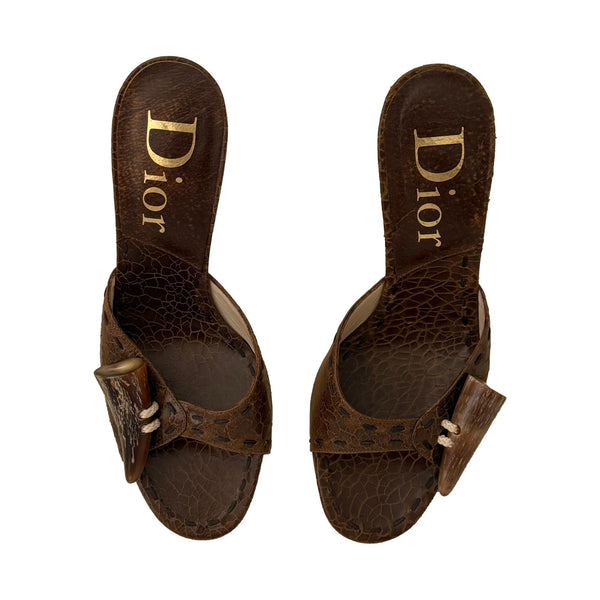 Dior Brown Distressed Heels