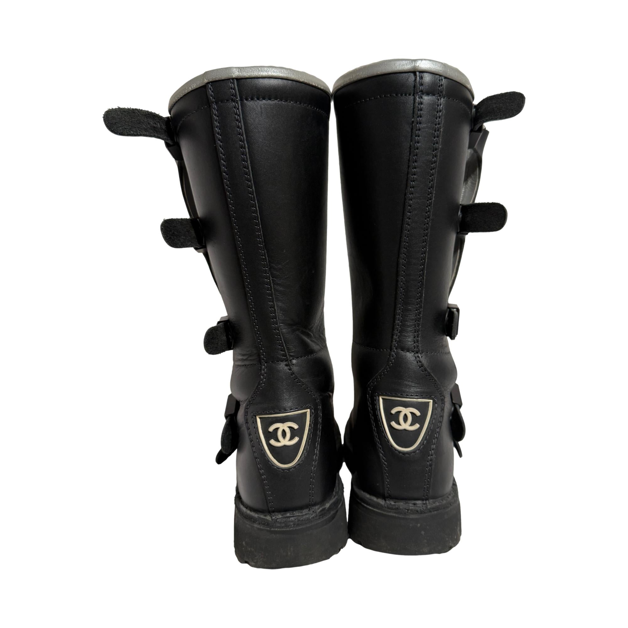 趣味・スポーツ・実用 Chanel super collction 2003 Chanel Black 2003 Motorcycle Boots – Treasures of NYC