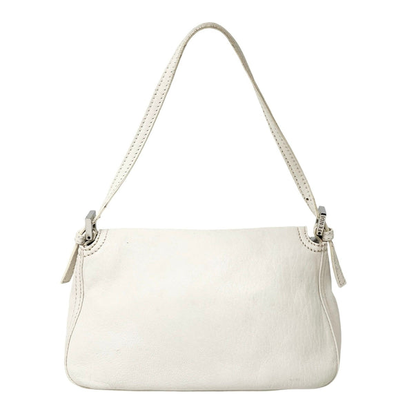 Fendi White Leather Baguette Bag