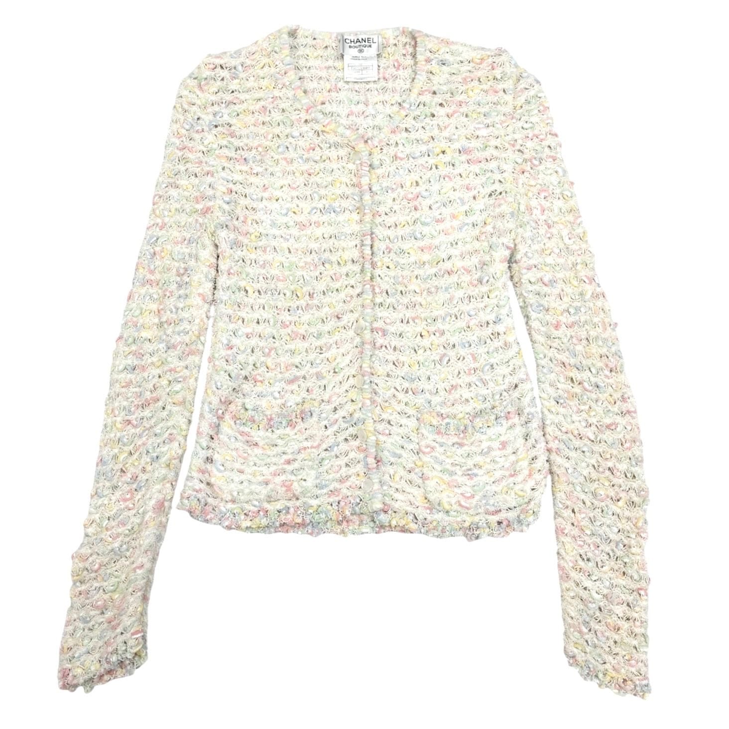 Chanel Pastel Open Weave Cardigan