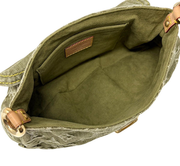 Louis Vuitton Olive Denim Logo Shoulder Bag