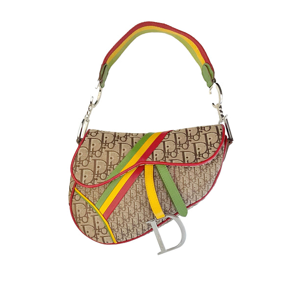 Dior Rasta Canvas Saddle Bag