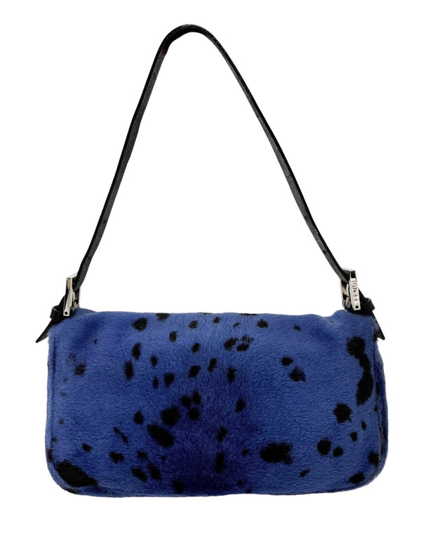 Fendi Blue Dalmation Print Baguette Bag