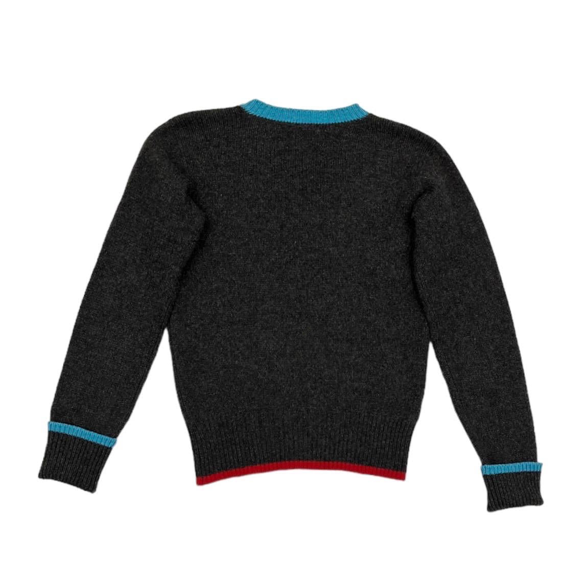 Chanel Grey Contrast Logo Sweater