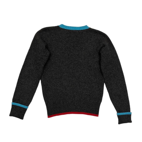 Chanel Grey Contrast Logo Sweater
