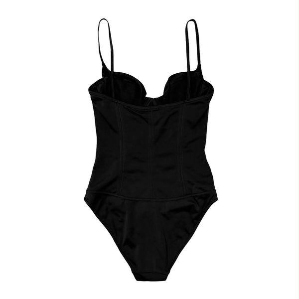 Chanel Black Corset Logo One Piece