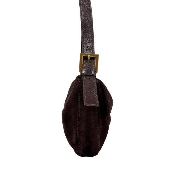 Fendi Brown Suede Baguette Bag