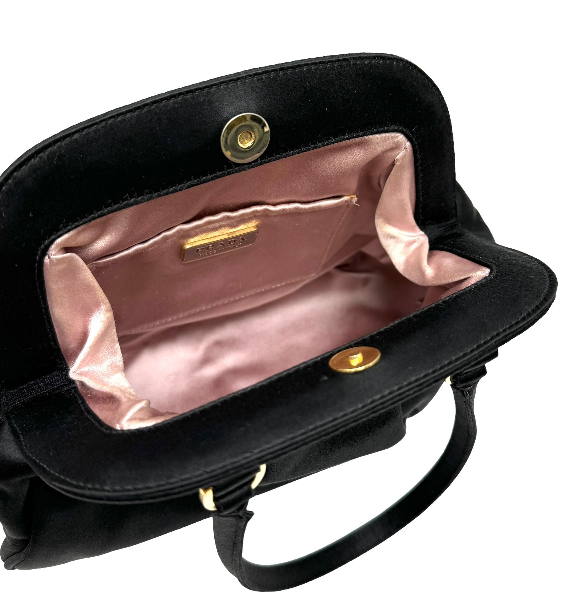 Prada Black Satin Mini Top Handle