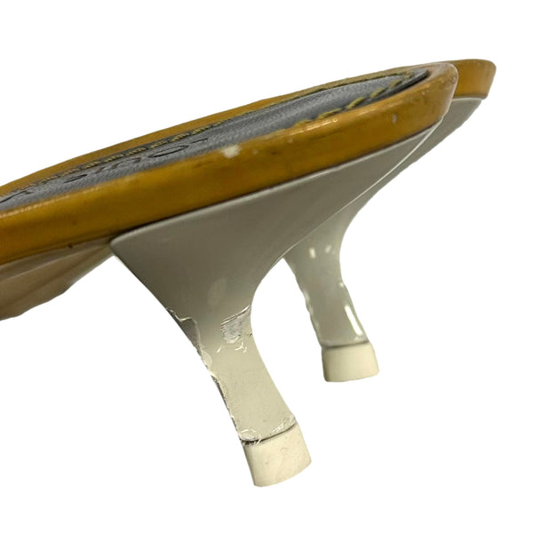 Louis Vuitton Blue Denim Kitten Heels