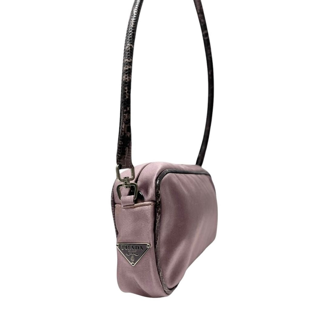 Prada Pink + Snakeskin Mini Shoulder Bag