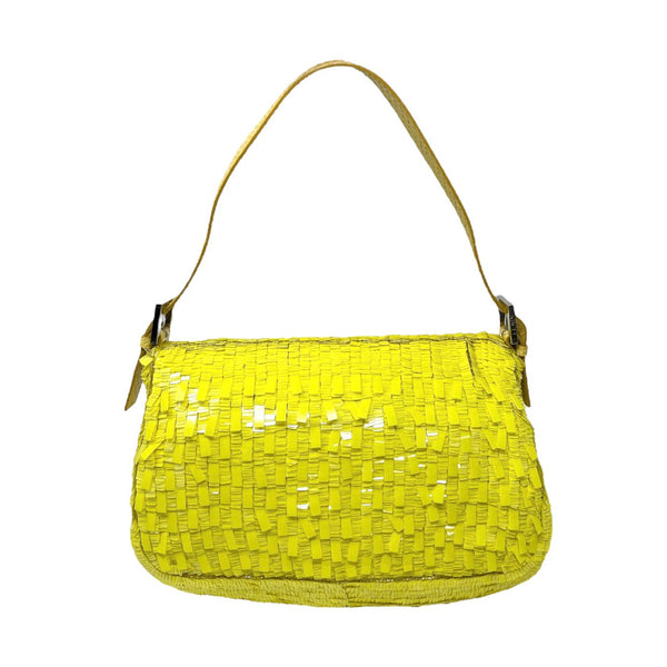 Fendi Yellow Sequin Baguette Bag