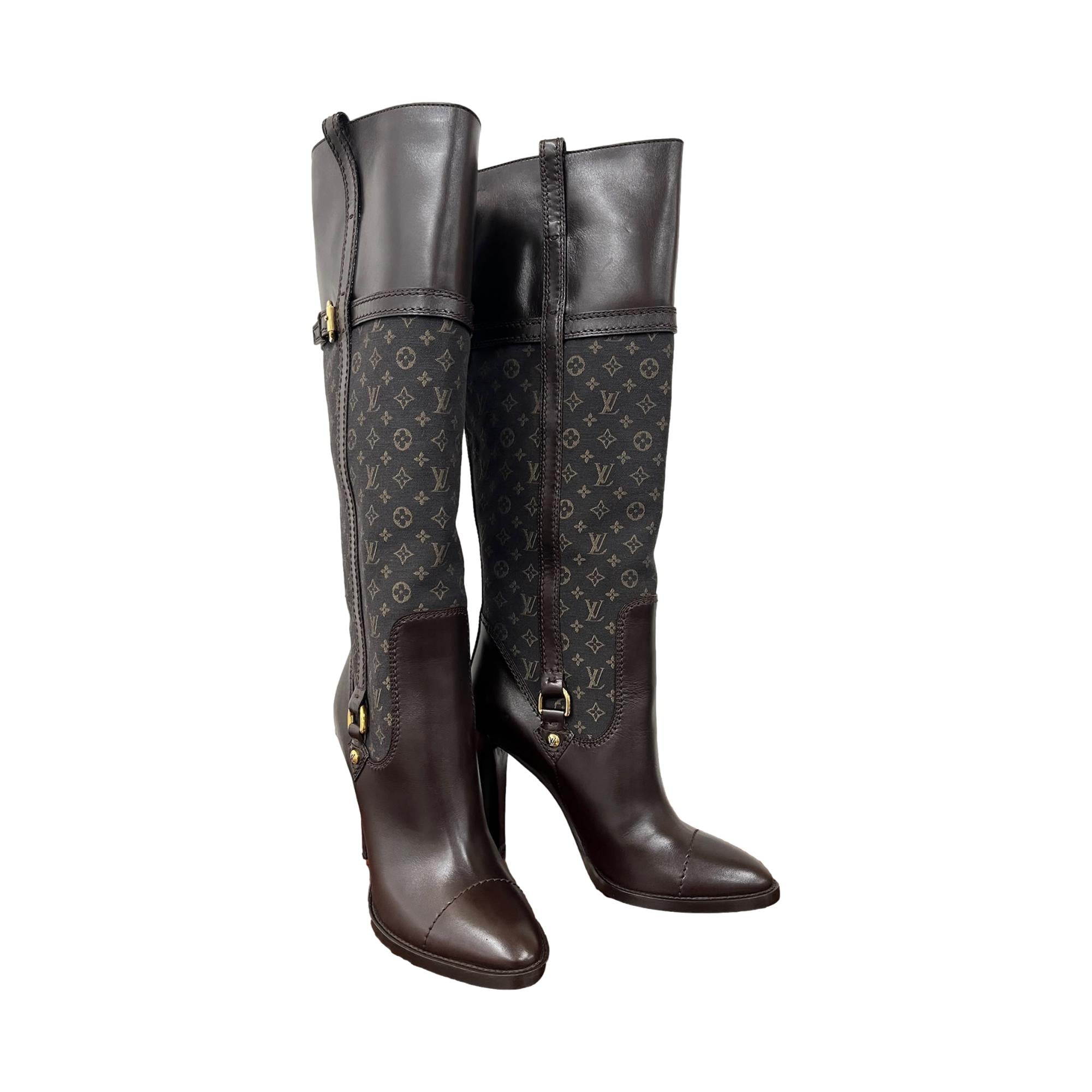 Louis Vuitton Brown Knee High Boots