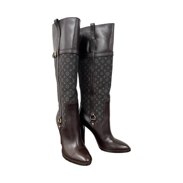 Louis Vuitton Brown Knee High Boots