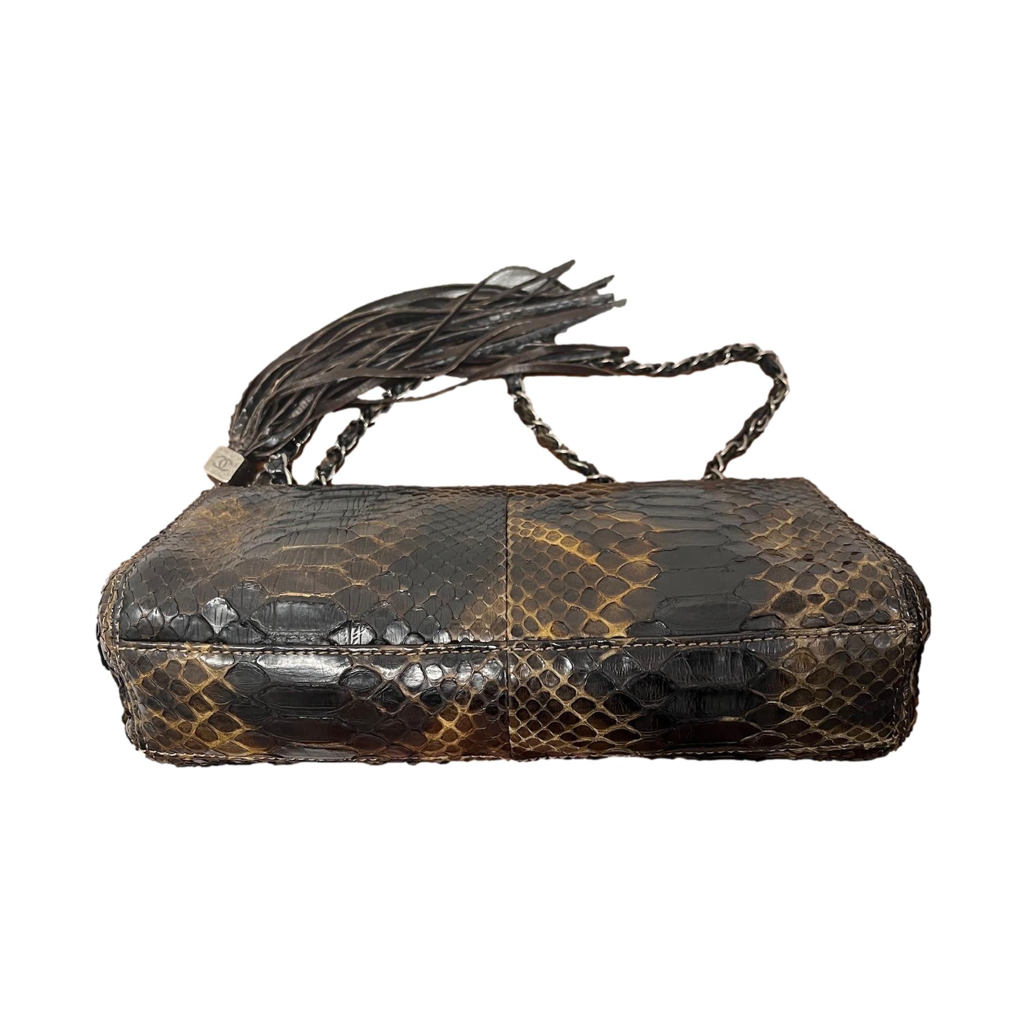 Chanel Brown Python Flap Bag