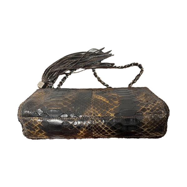 Chanel Brown Python Flap Bag
