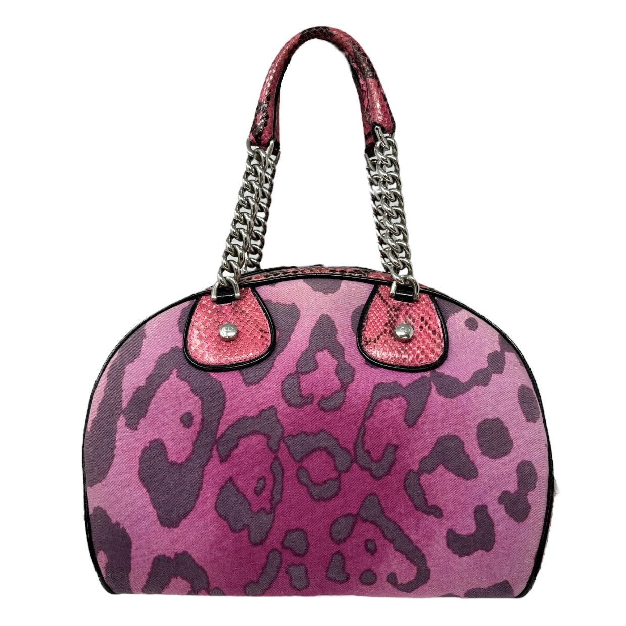 Dior Pink Cheetah Dice Gambler Bag