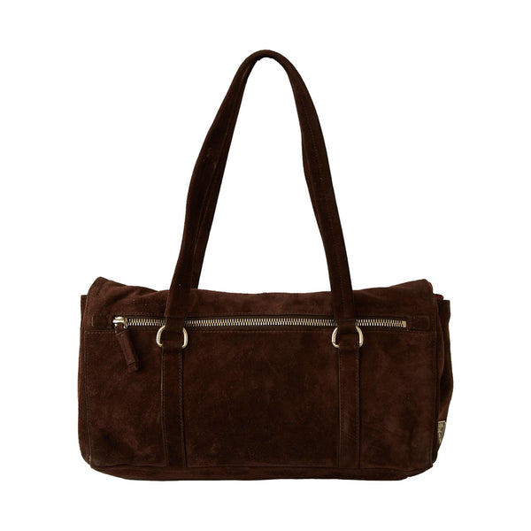 Prada Brown Suede Shoulder Bag