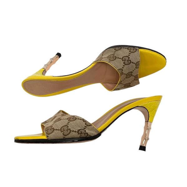 Gucci Yellow Bamboo Heels