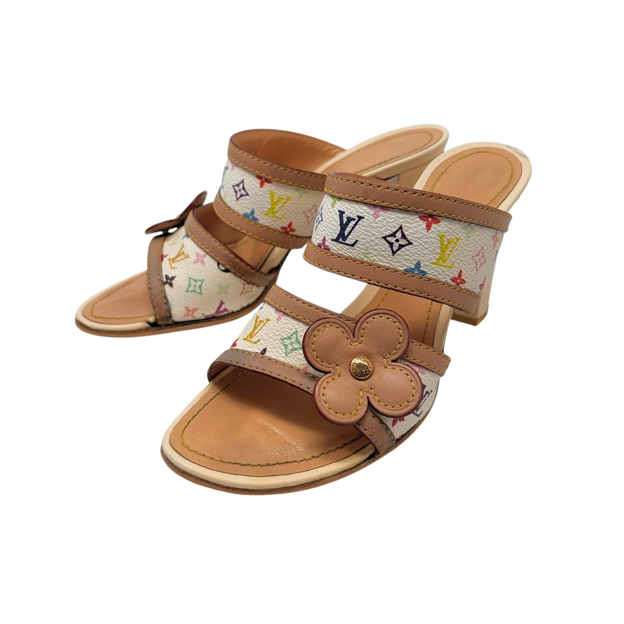 Louis Vuitton White Multicolor Heels
