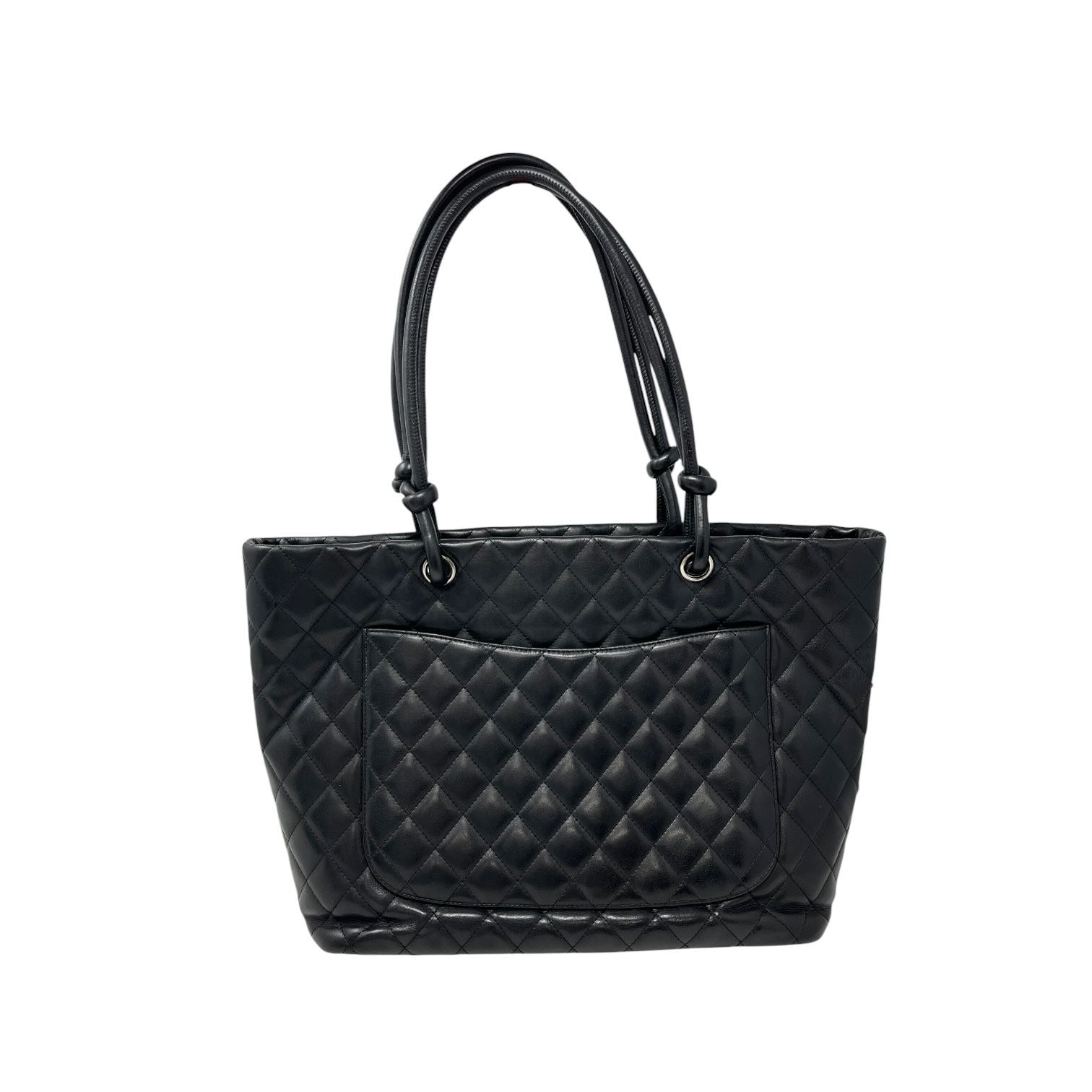 Chanel Black Lambskin Large Cambon Tote