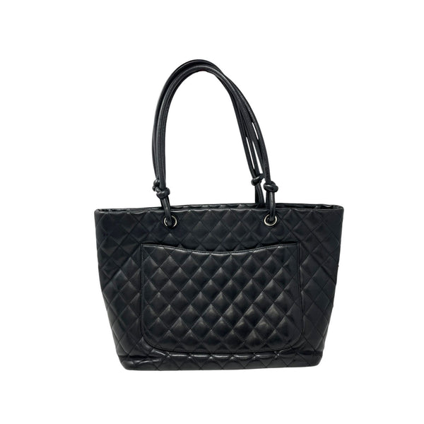 Chanel Black Lambskin Large Cambon Tote