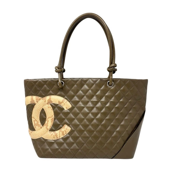 Chanel Olive Lambskin Large Cambon Tote