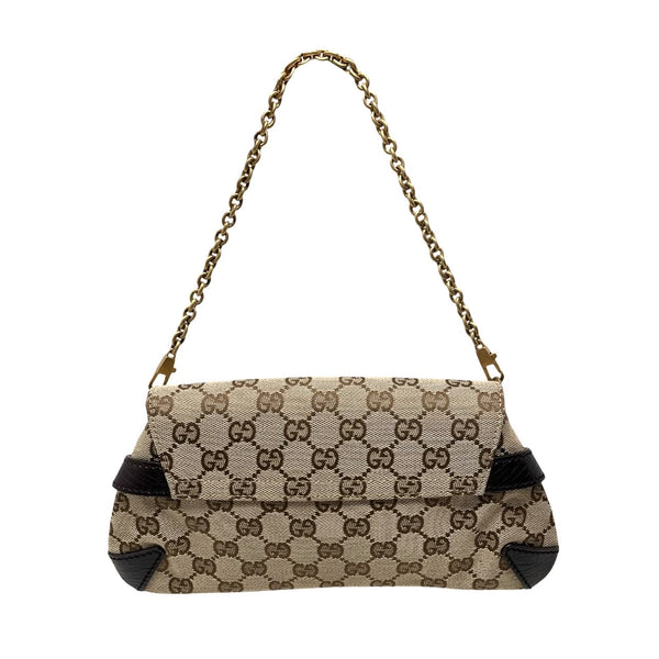 Gucci Beige Horsebit Logo Shoulder Bag