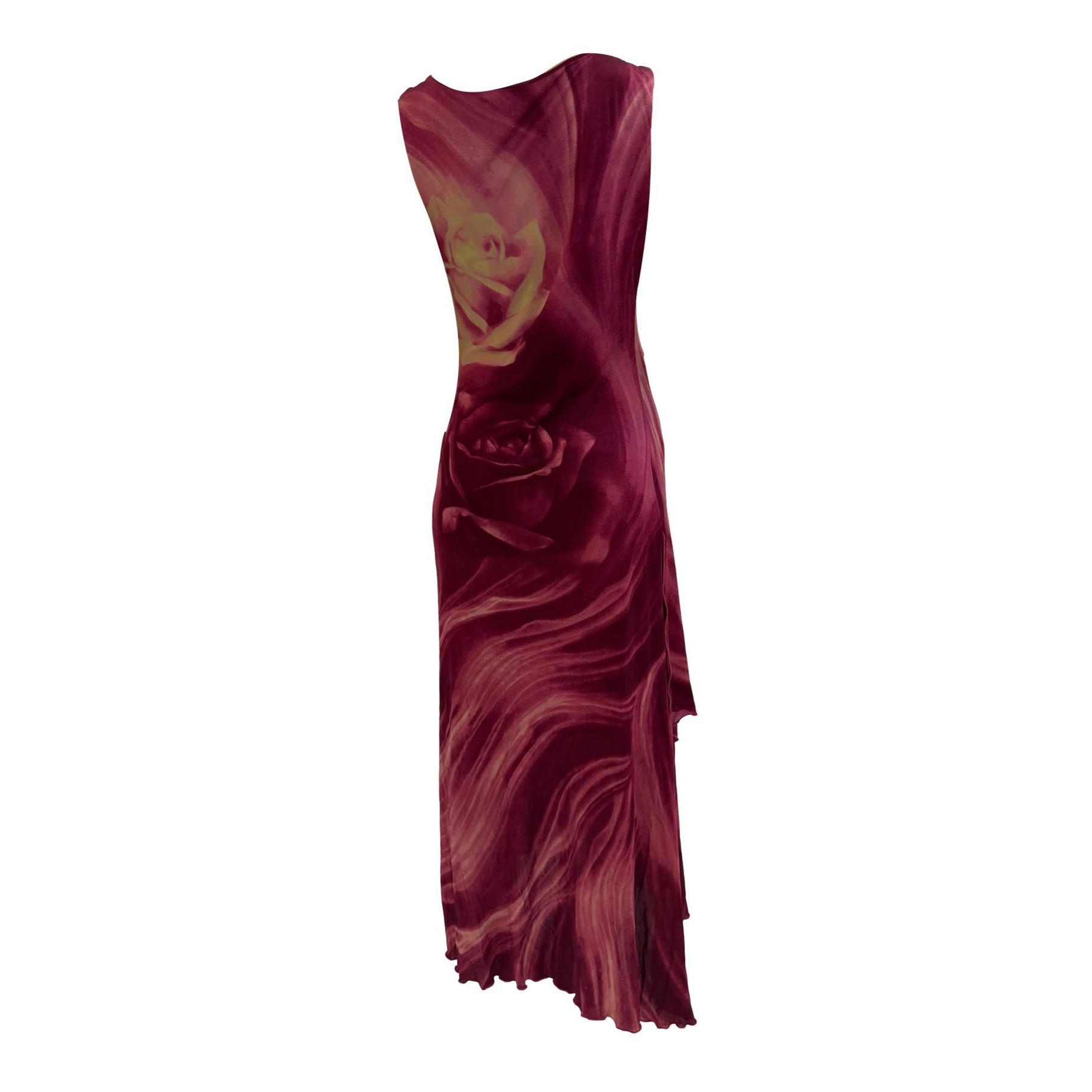 Roberto Cavalli Pink Rose Drape Dress
