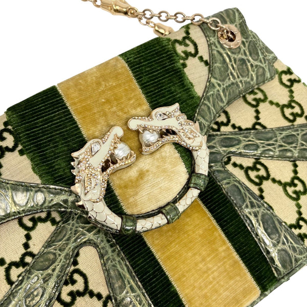 Gucci Dragon Snakeskin Bamboo Strap Bag