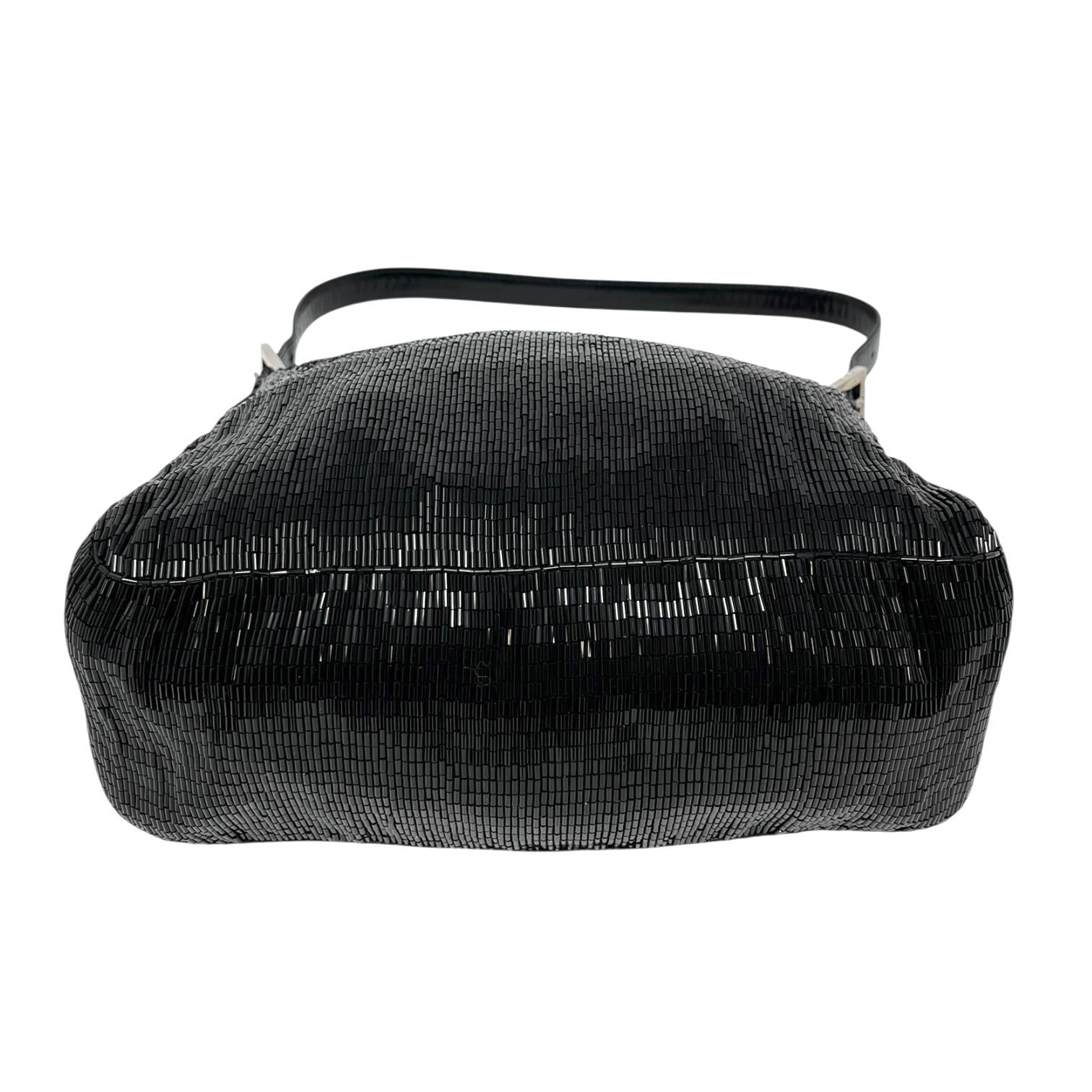 FENDI フェンディ Beaded Mamma Baguette Bag ビーズデザインマンマバケット ショルダーバッグ  ブラック FENDI - FENDI フェンディ Beaded Mamma Baguette Bag ビーズデザイン