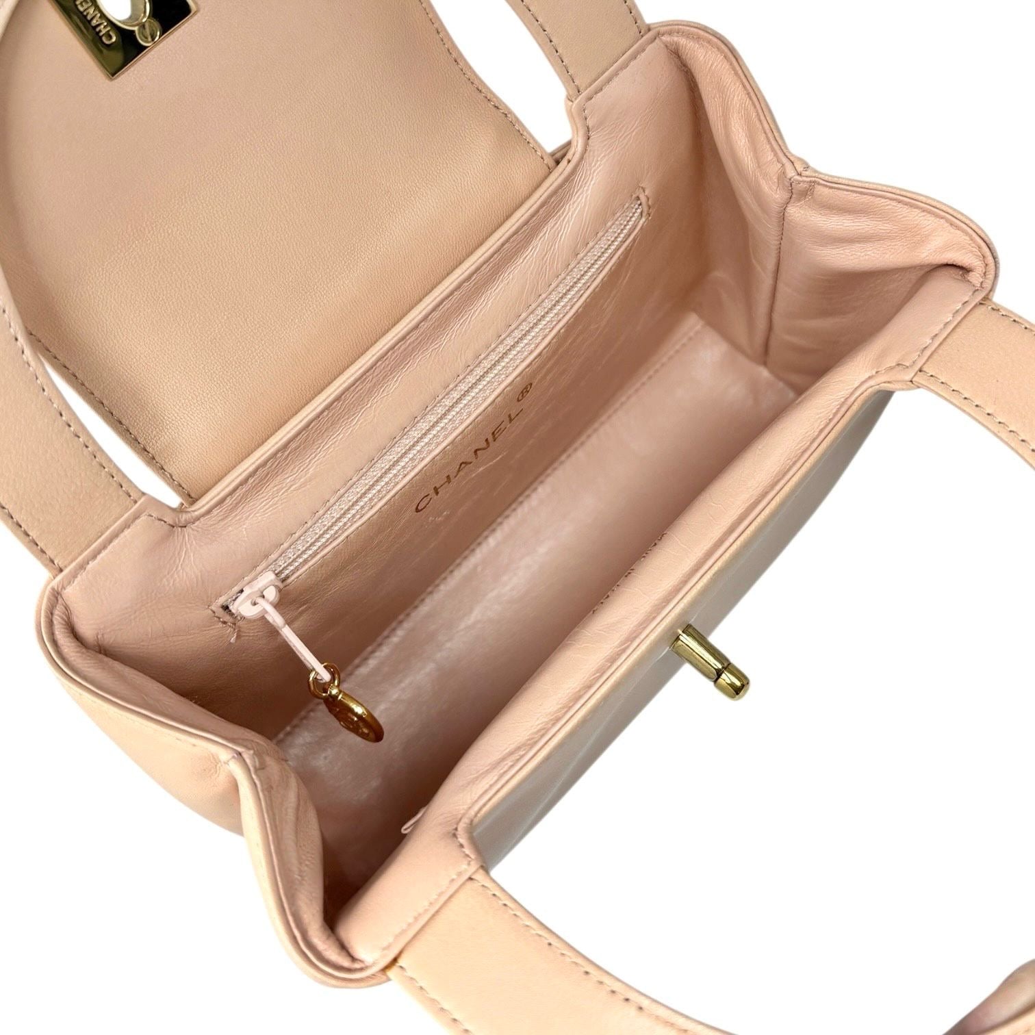 Chanel Beige Top Handle Kelly Bag