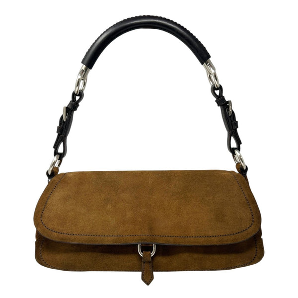 Prada Brown Suede Shoulder Bag