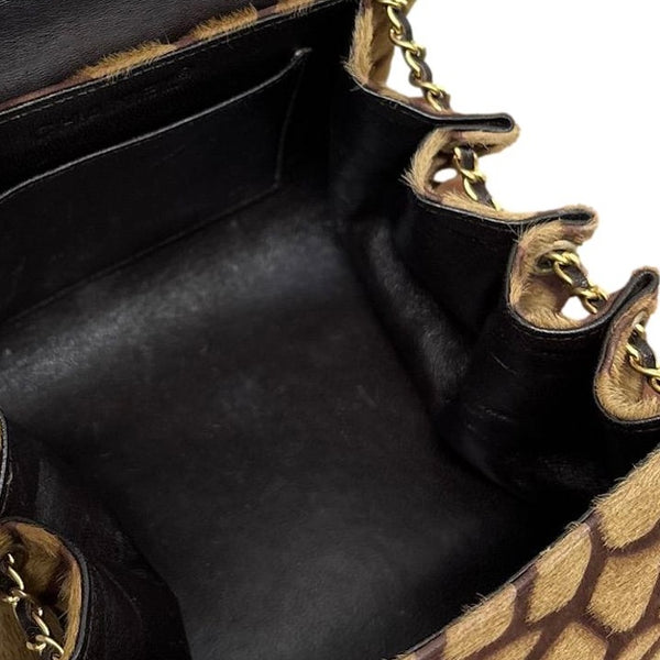 Chanel Tan Giraffe Calf-Hair Chain Bag