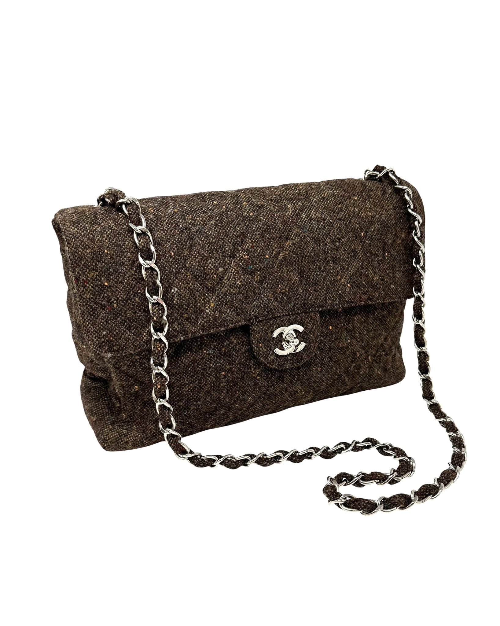 Chanel Brown Tweed Flap Bag