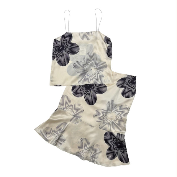 Chanel Floral Silk Skirt Set