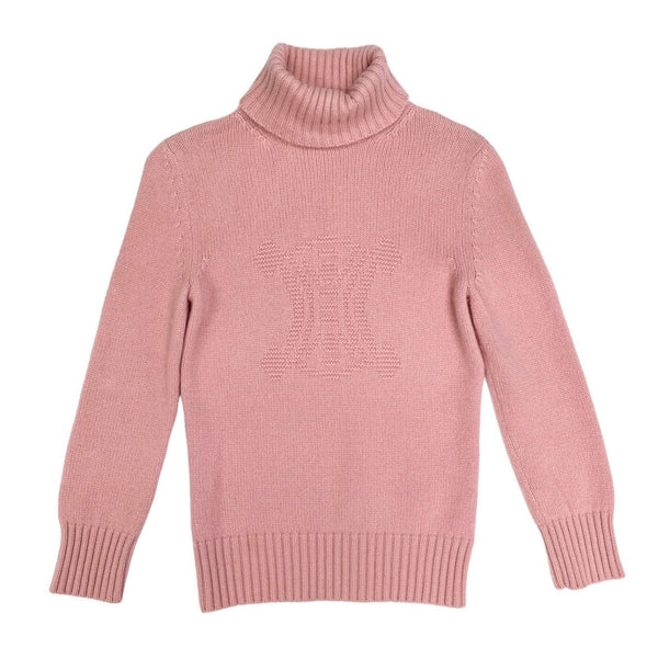 CELINE カシミアニット　メランジェピンク　S Celine Pink Logo Sweater – Treasures of NYC