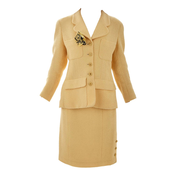 Chanel Yellow Tweed Skirt Set