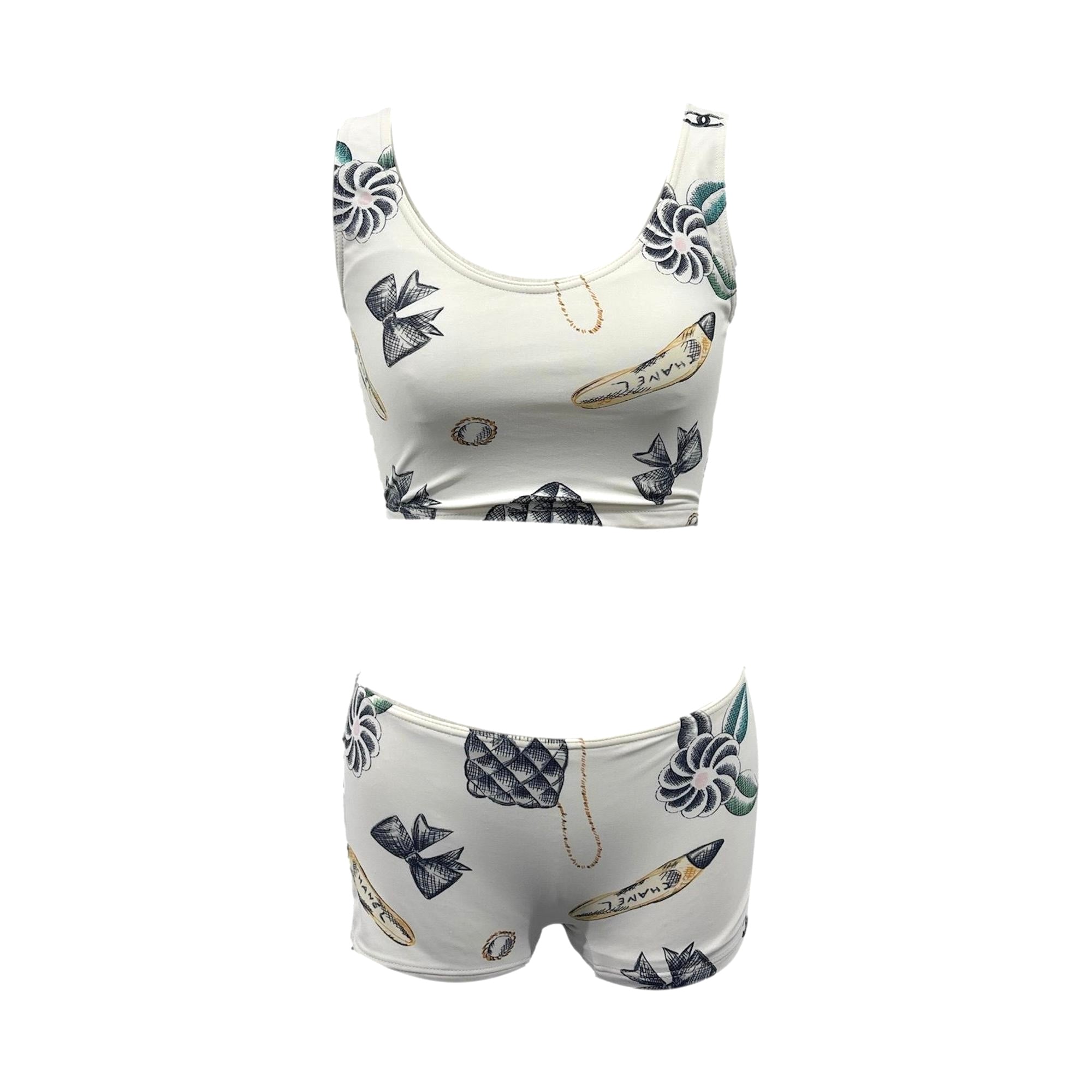 Chanel White Icon Swim Set
