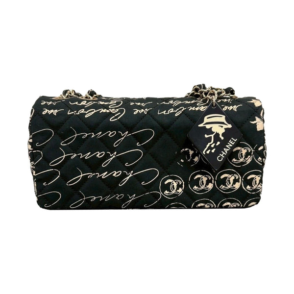 Chanel Black Coco Print Flap Bag