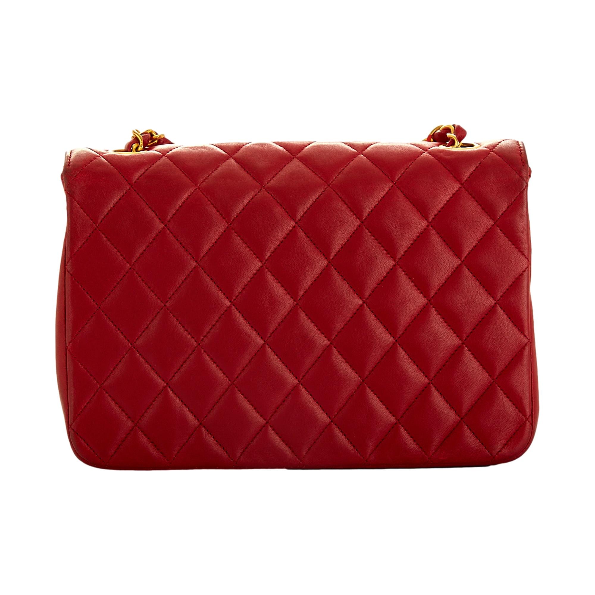 Chanel Red Turnlock Flap Shoulder Bag