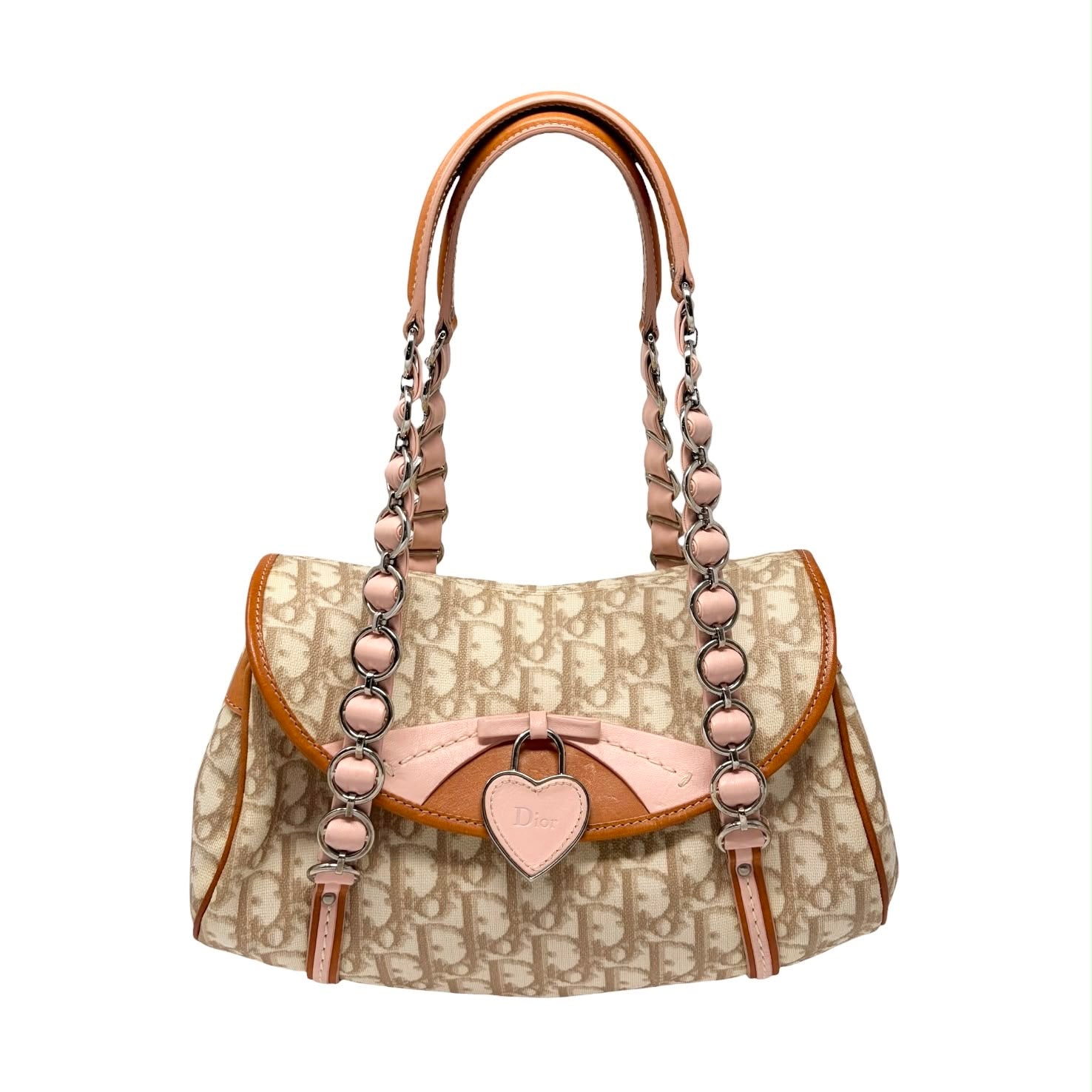 Dior Pink Heart Logo Shoulder Bag