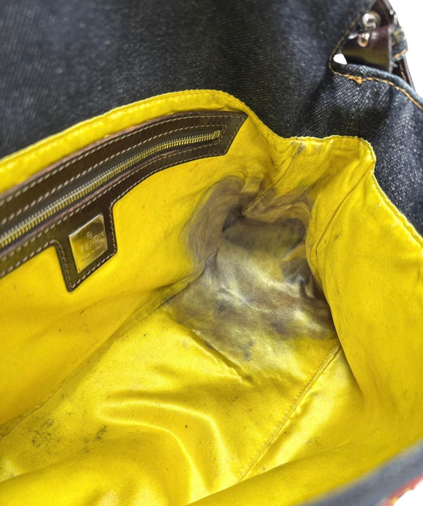 Fendi Denim Beaded Mamma Baguette