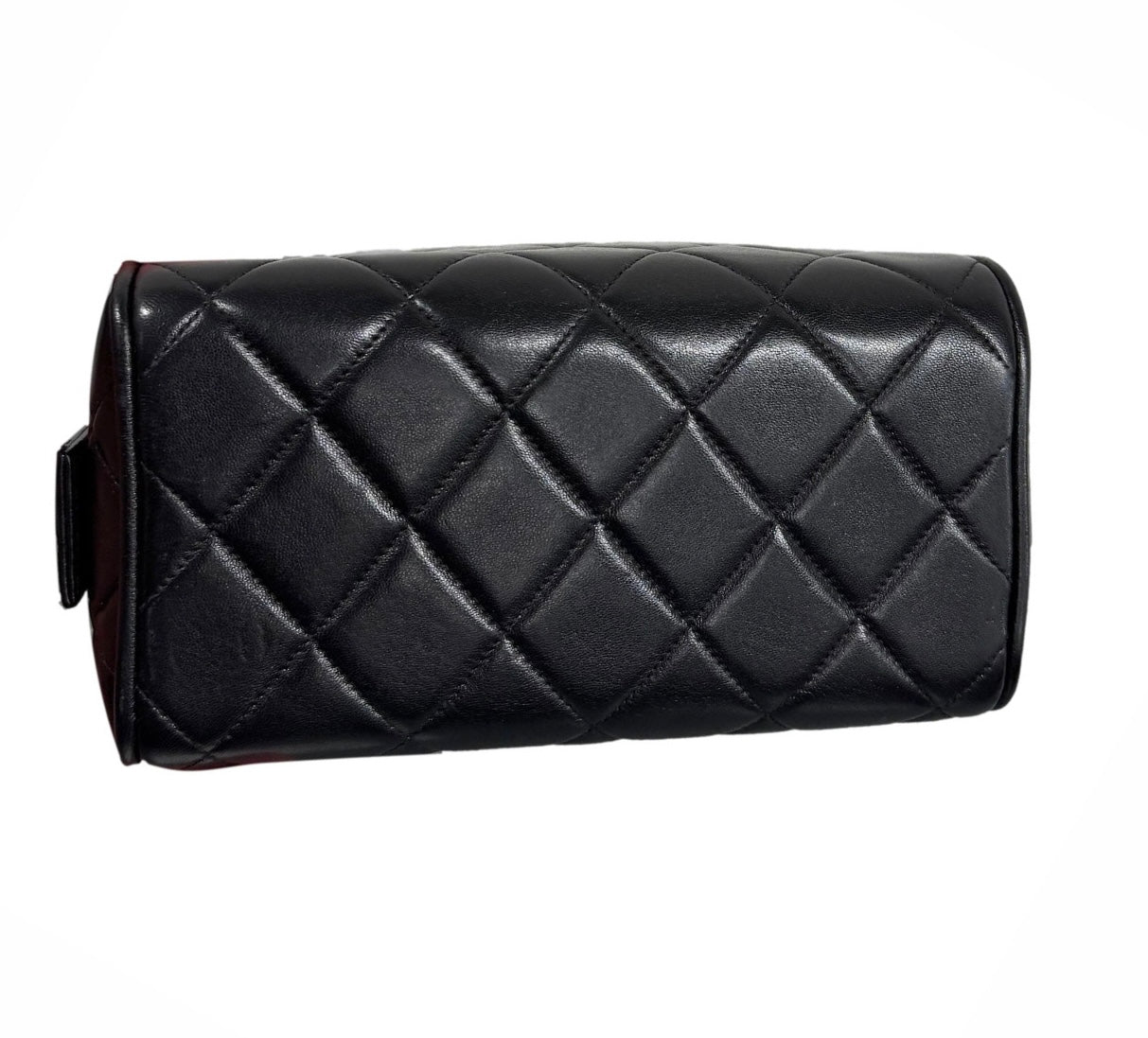 Chanel Black Lambskin Top Handle Box Bag