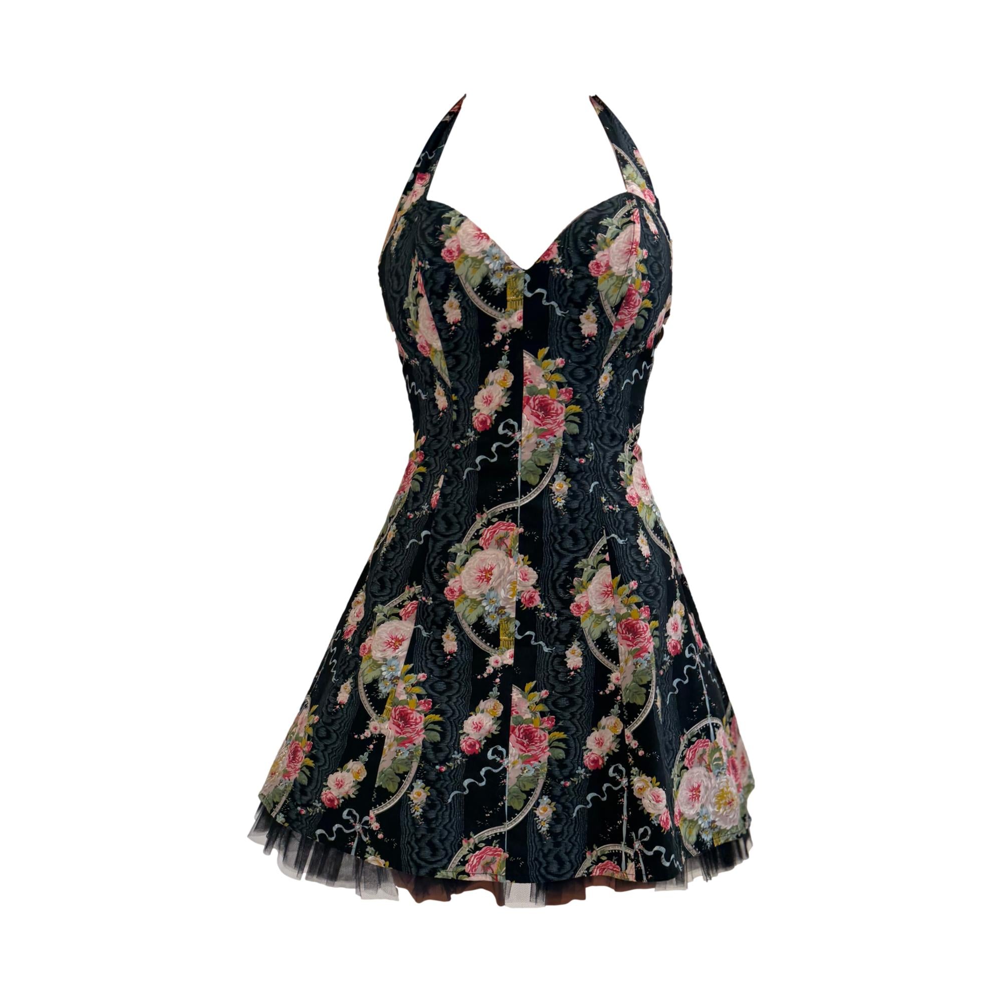 Blumarine Print Tule Mini Dress