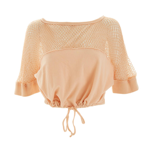 Jean Paul Gaultier Pink Mesh Cropped Tie Top