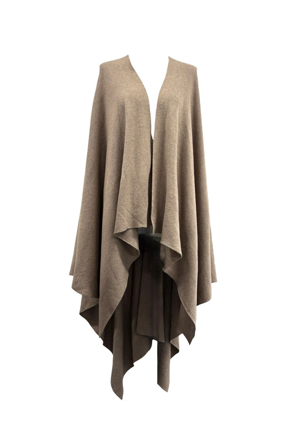 Chanel Beige Cashmere Oversized Poncho Wrap Top