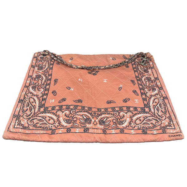 Chanel Peach Bandana Chain Shoulder Bag