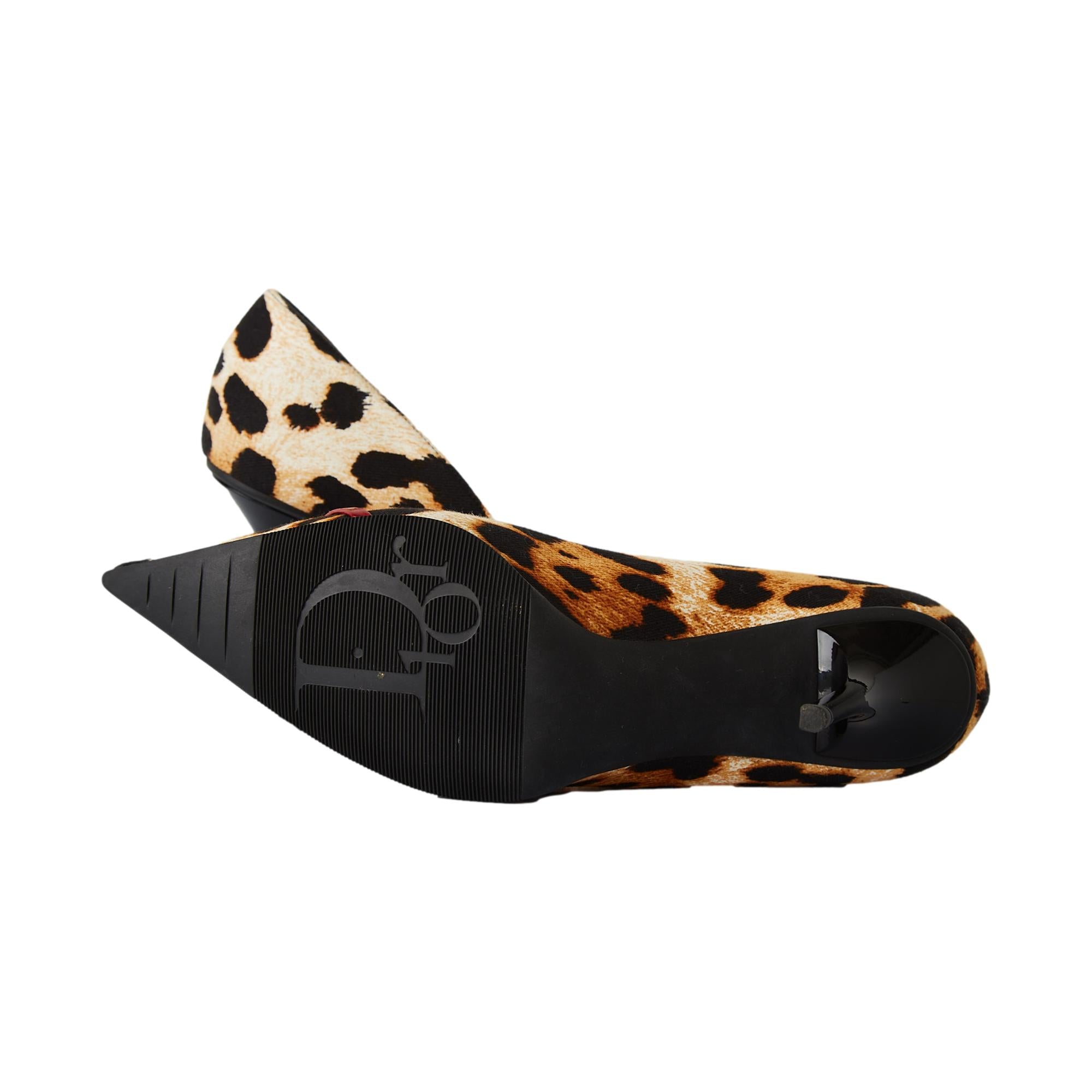 Dior Cheetah Logo Heels