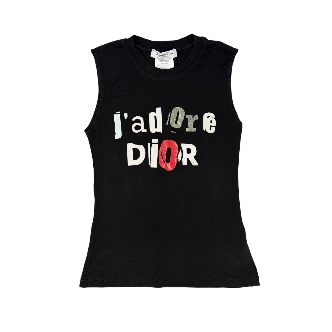 Dior 'J'Adore' Black Logo Tank